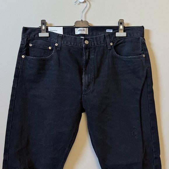 AGOLDE (NWT) Cherie High rise straight jeans in distortion - Black - Picture 3 of 8